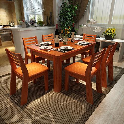 择木宜居 实木餐桌椅组合套装餐椅长方形餐桌餐台四人
