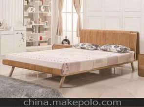 厂家定做批发品牌床简约时尚创意水曲柳床木制家具曲木床1.5米